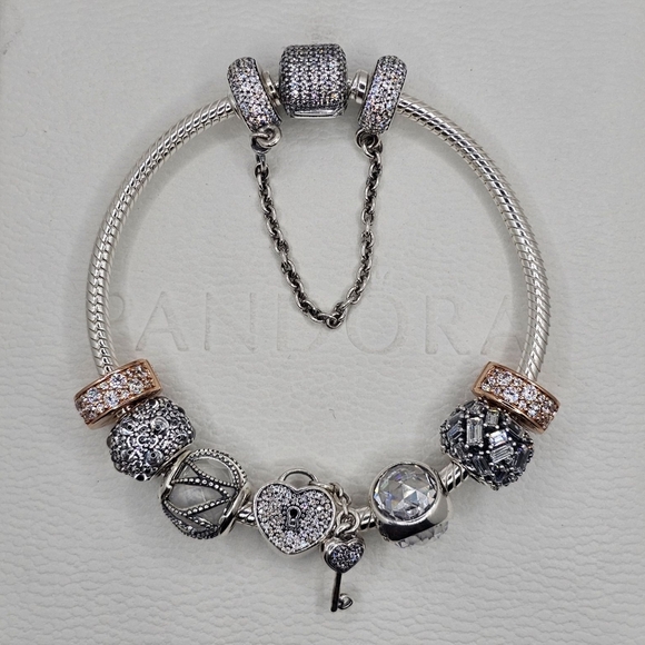♥️Authentic Pandora BRACELET LOVE 9pc 🎁 SET - Picture 1 of 11